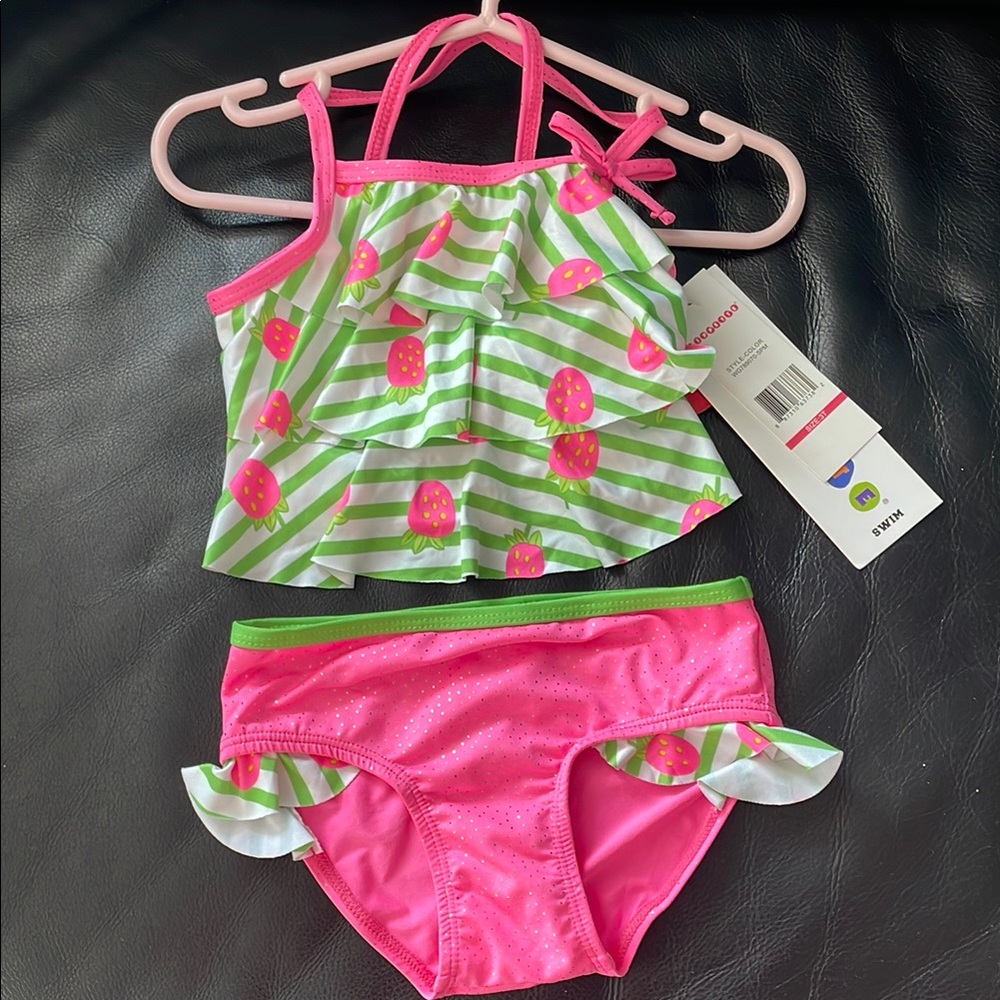 Wippette Pink and Green Kids Swim Bikini
